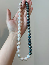 Load image into Gallery viewer, Picasso: XL Ivory and Black Freshwater Pearl Statement Necklace