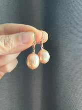 Load image into Gallery viewer, Super Lustrous Peach Pearls 14KRGF Earrings