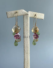 Load image into Gallery viewer, Citrine, Pink Topaz, Peridot 14KGF Earrings