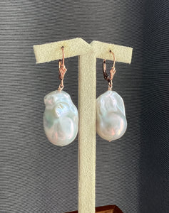Ivory-Pink Baroque Pearls 14kRGF Earrings