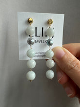 Load image into Gallery viewer, Jade Balls, Silver Akoya Pearl Dangle Earrings