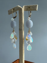 Load image into Gallery viewer, Type A Burmese Lavender Jadeite, Ethiopian Opal, Rainbow Moonstone 14KGF Earrings