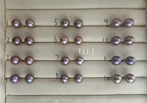 Top Perfect Round 9.5-10mm Edison Pearl Earring Studs 925 Silver