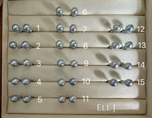 Load image into Gallery viewer, 8-8.5mm Japanese Silver-Blue Akoya Pearl Earring Studs (925 Silver)
