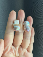 Load image into Gallery viewer, #8: Top Purple-Golden Rainbow Freshwater Baroque Pearl Earring Studs