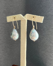 Load image into Gallery viewer, Silver-Rainbow Large Pearls 14KRGF Earrings
