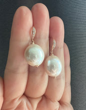 Load image into Gallery viewer, [RARE] Large Ivory-Pink Freshwater Pearls 14KRGF Earrings