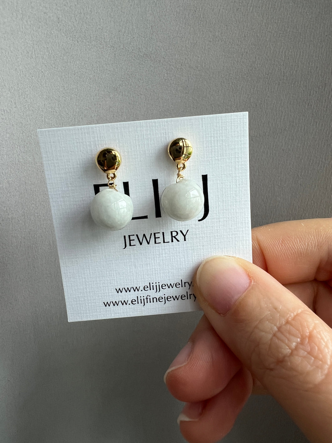 Green Jade Apples, Gold Stud Earrings