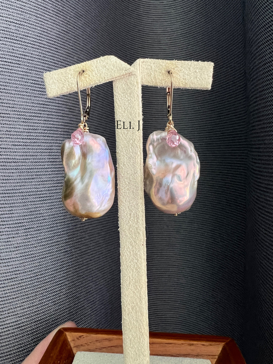 Pink-Gold Rainbow Baroque Pearls Interchangeable 14kGF Earrings