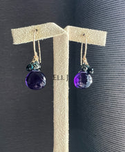 Load image into Gallery viewer, Amethyst, London Blue Topaz 14KGF Earrings