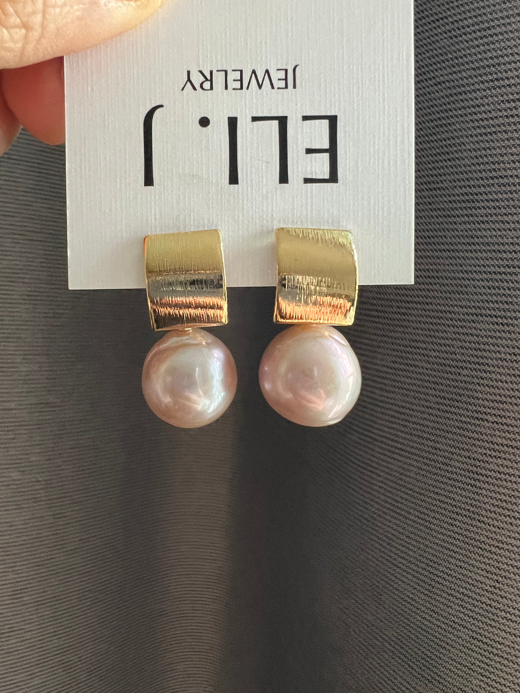 Large Pink Pearls Modern Earrings