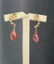 Load image into Gallery viewer, Rhodocrosite Drops Floral Cascade Studs
