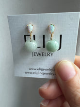 Load image into Gallery viewer, Mismatched Jade and Manmade Opal Earrings