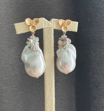 Load image into Gallery viewer, Ivory Baroque Pearls, Amethyst Gemstones 14kGF Earrings