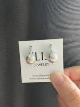 Load image into Gallery viewer, Silver Rainbow Pearls Minimalist Earring Studs