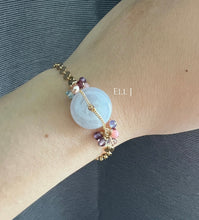 Load image into Gallery viewer, Type A Burmese Lavender Jade Donut 14KGF Bracelet
