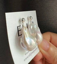 Load image into Gallery viewer, Ivory Baroque Pearl Earrings 925 Silver