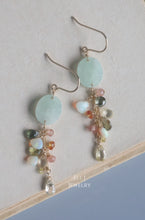 Load image into Gallery viewer, [EXCLUSIVE] Type A Burmese Green Jadeite Ovals, Opal, Zircon, Gems 14KGF Earrings