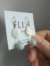 Load image into Gallery viewer, Green Jade Apples, MOP Shells 14KGF Earrings