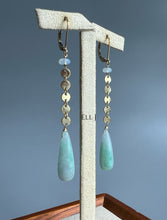 Load image into Gallery viewer, Type A Burmese Mint Green Jadeite Drops, Opal, 14KGF Earrings