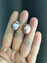 Load image into Gallery viewer, #4: Top Purple-Pink Rainbow Freshwater Baroque Pearl Earring Studs