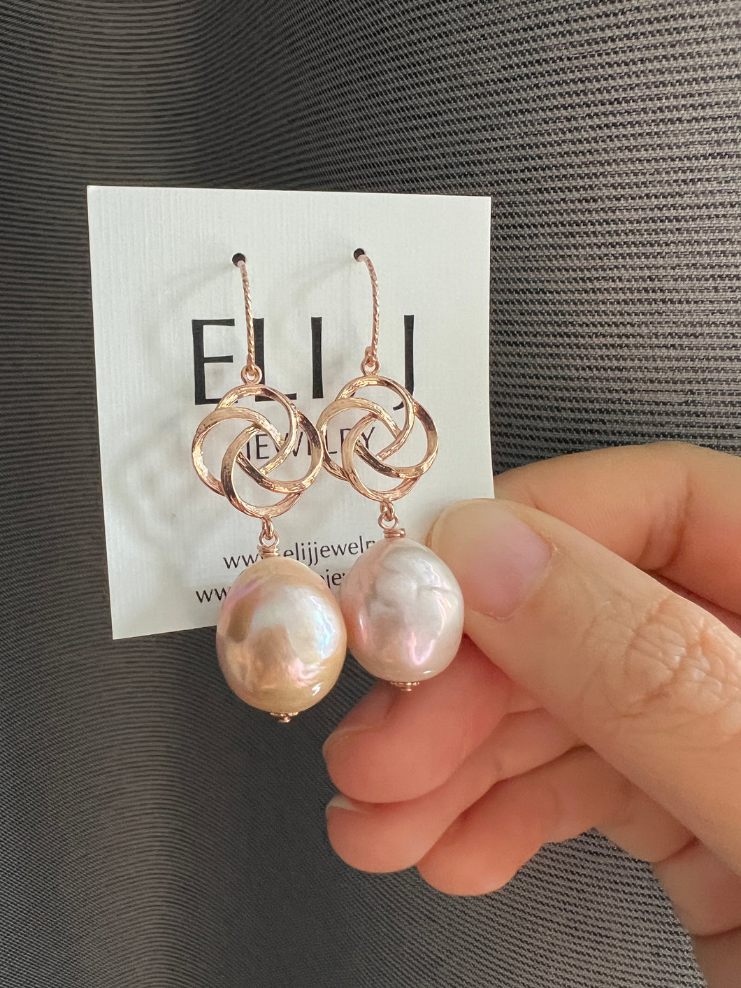 XL Pink Edison Pearls 14KRGF Earrings