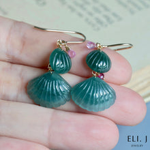 Load image into Gallery viewer, Mama &amp; Baby Type A Burmese Jade Shells Earrings