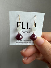 Load image into Gallery viewer, Icy Jade, Ruby 14KGF Earrings