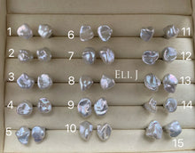 Load image into Gallery viewer, Ivory Keshi Pearl Earring Studs 925 Silver