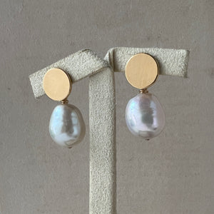 Modern Ivory Pearl Earring Studs
