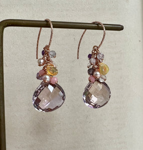 Ametrine, Opal, Gemstones 14kGF Earrings