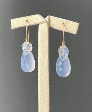 Load image into Gallery viewer, AAA Natural Chalcedony, Rainbow Moonstone Leaves 14kGF Earrings
