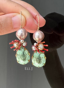 Vintage Gems, Flowers & Pearls 14kGF Earrings