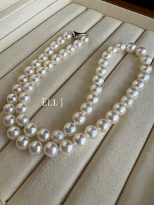Japanese ROUND Ivory Akoya Pearl Necklace 7-7.5mm (with PSL Cert)