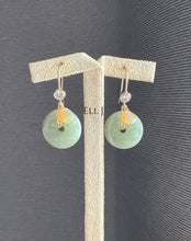 Load image into Gallery viewer, Apple Green Jade Donuts, Opal, 14KGF Earrings