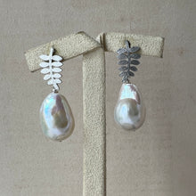 Load image into Gallery viewer, Ivory Pearls, Leaf Earring Studs