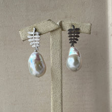 Load image into Gallery viewer, Ivory Pearls, Leaf Earring Studs