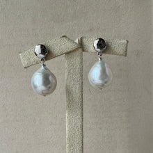 Load image into Gallery viewer, Ivory Pearls, Silver Round Earring Studs
