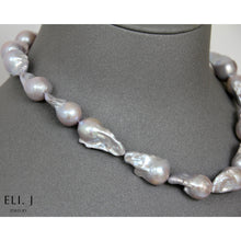 Load image into Gallery viewer, [Pre-Order] Top Quality Statement Silver Freshwater Baroque Pearl Necklace (with a twist!)