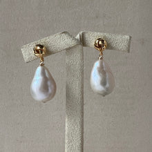 Load image into Gallery viewer, Large Ivory Drop Pearls Knot Earring Studs