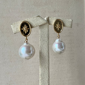 Fat Ivory Pearls with Vintage Star Earring Studs