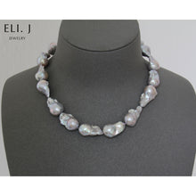 Load image into Gallery viewer, [Pre-Order] Top Quality Statement Silver Freshwater Baroque Pearl Necklace (with a twist!)