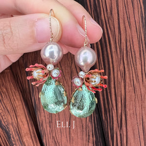 Vintage Gems, Flowers & Pearls 14kGF Earrings
