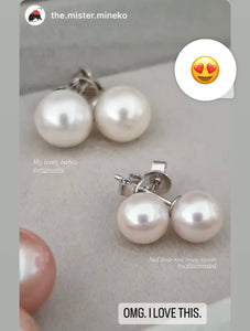 Ivory Pink 8-8.5mm Freshwater Round Pearl Earring Studs