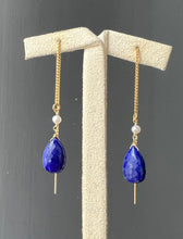 Load image into Gallery viewer, Lapis Lazuli &amp; Pearl 14kGF Threaders
