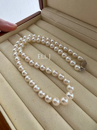 Japanese ROUND Ivory Akoya Pearl Necklace 7-7.5mm (with PSL Cert)
