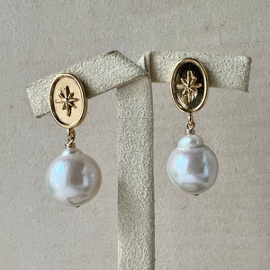 Fat Ivory Pearls with Vintage Star Earring Studs