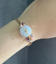 Load image into Gallery viewer, Lavender Jadeite Donut &amp; Gemstones 14kGF Bracelet