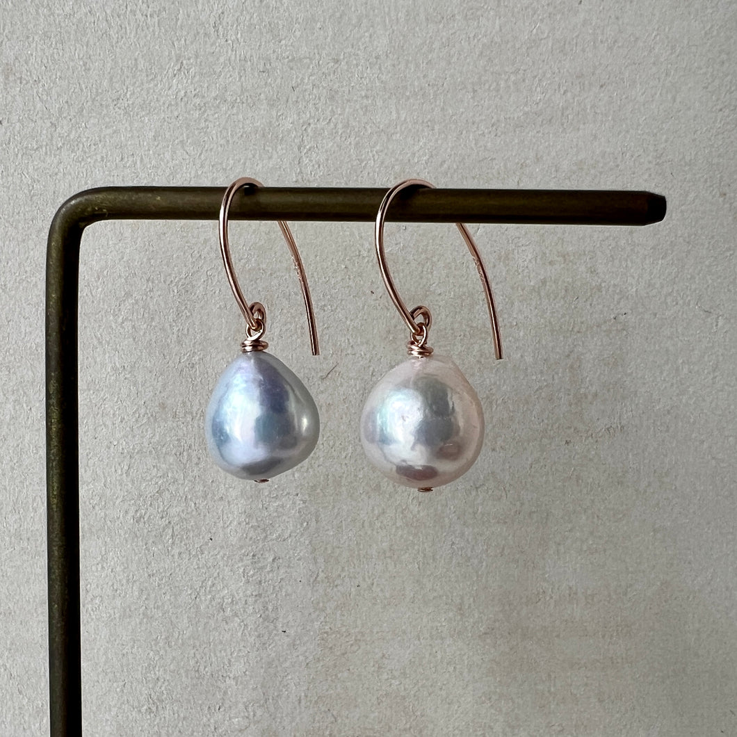 Mismatched Ivory Pearls 14kRGF Earrings