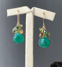 Load image into Gallery viewer, Green Onyx, Citrine, Kyanite, Peridot 14kGF Earrings